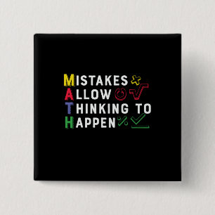 Math Teacher Math Allow Happen 2 Inch Square Button