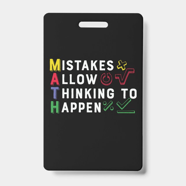 Math Teacher Math Allow Happen Badge (Front)