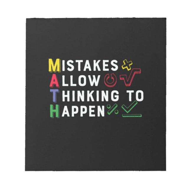 Math Teacher Math Allow Happen Notepad (Front)