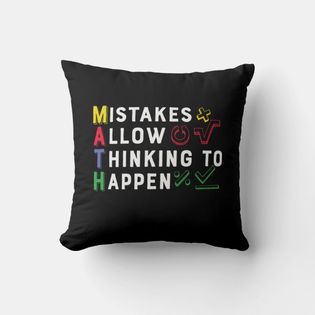 Math Teacher Math Allow Happen Throw Pillow (Front)