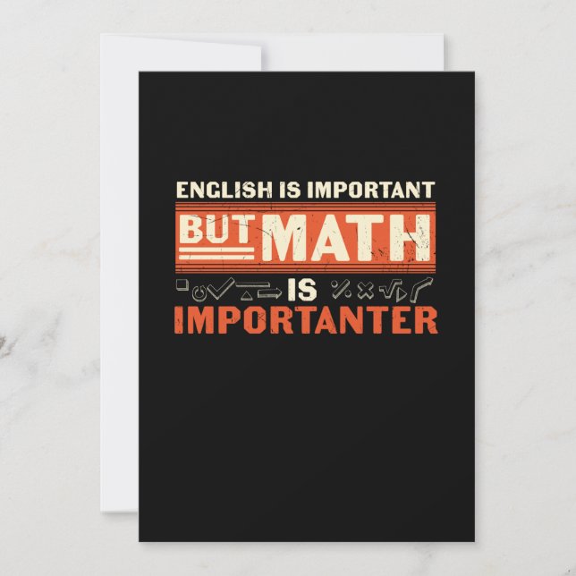 Math Teacher Math Is Importanter Invitation (Front)