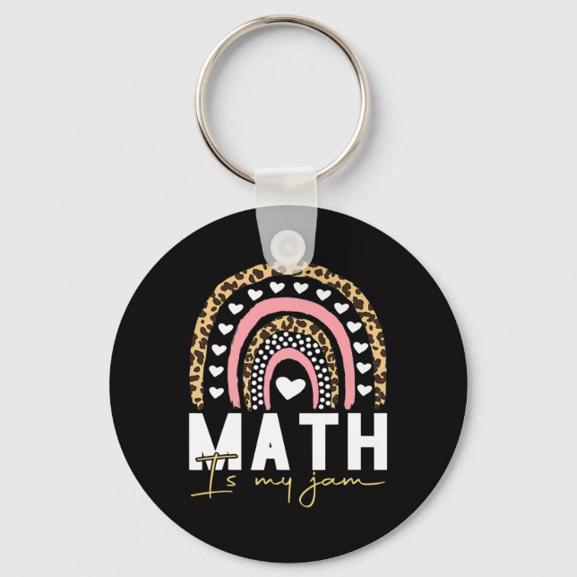 Math Teacher - Math is My Jam Back To School Keychain (Front)