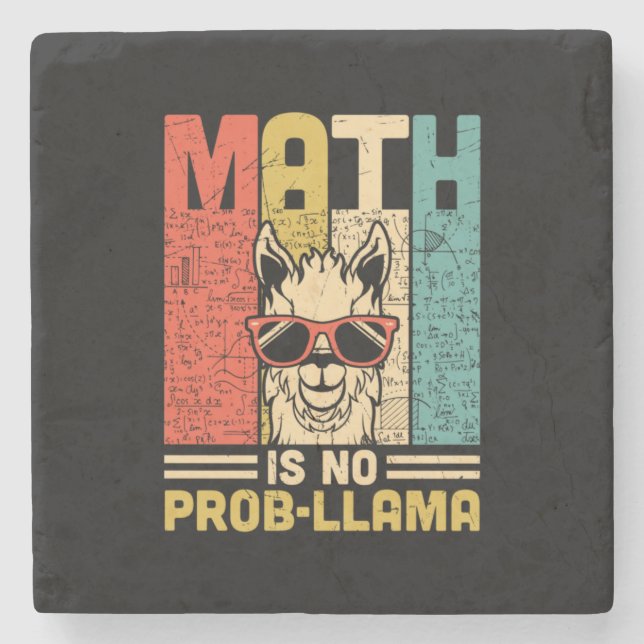 Math Teacher Math Is No Problem Stone Coaster (Front)
