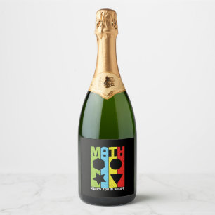 Math Teacher Math Keeps You In Shape Sparkling Wine Label