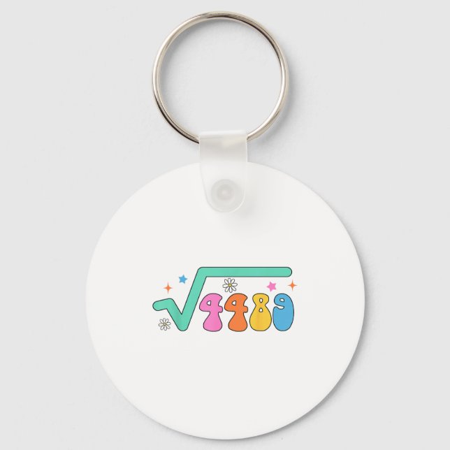 Math Teacher Math Lover The Square Root Of 4489 67 Keychain (Front)