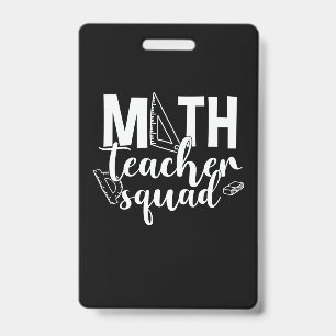 Math Teacher Math Teacher Squad Badge