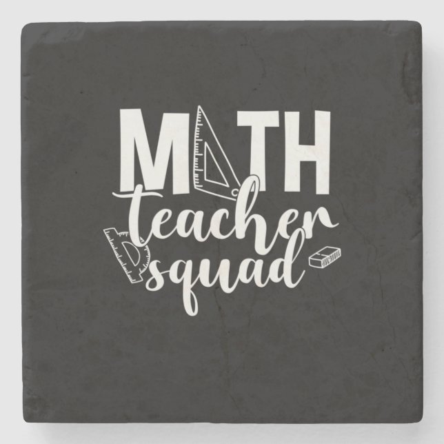 Math Teacher Math Teacher Squad Stone Coaster (Front)