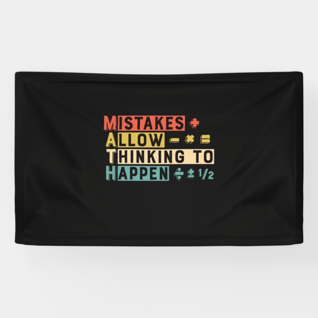 Math Teacher Math Thinking To Happen Banner (Horizontal)