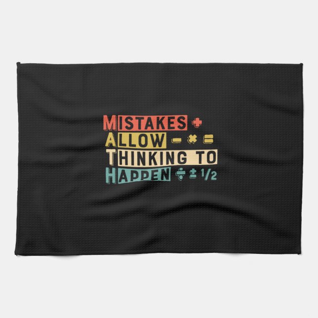 Math Teacher Math Thinking To Happen Kitchen Towel (Horizontal)