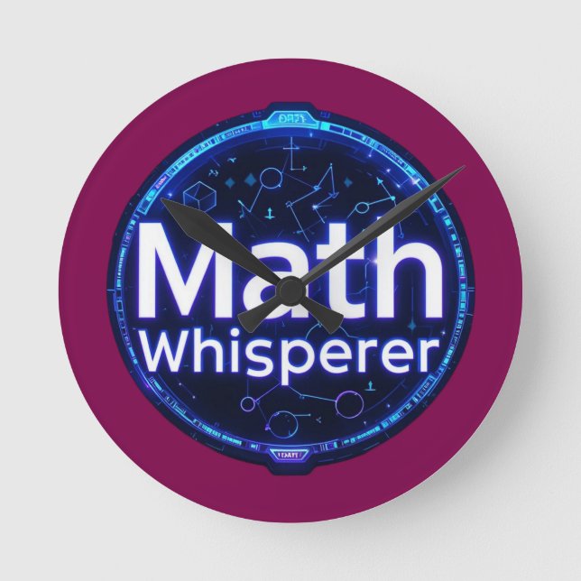 Math Teacher Math Whisperer Round Clock (Front)