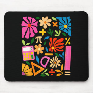 Math Teacher Mathematics Pi Day Boho Floral Back T Mouse Pad