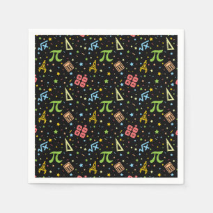Math Teacher - Mathematics Symbols Pattern Napkin
