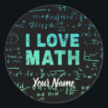 Math Teacher Or Mathematics Professor And Student Classic Round Sticker<br><div class="desc">Math design for math teacher and math student and all numbers friends. Math vintage artwork for math scientists and researchers at university and school for pupils and students. Math souvenir for algebra and fraction calculation retro friends. Math design for math teachers and math students for scientists and students who love...</div>