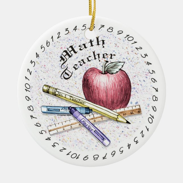 Math Teacher Ornament (Front)