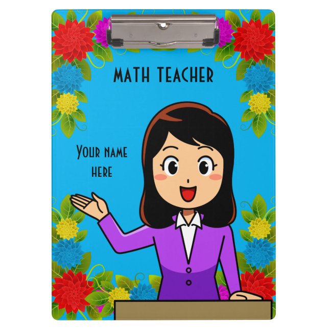 Math Teacher Personalized Clipboard (Front)
