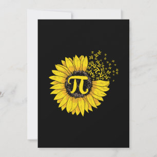 Math Teacher Pi Number Sunflower Holiday Card