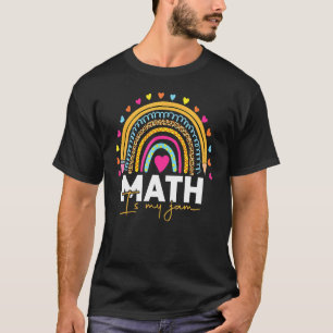Math Teacher Rainbow Leopard Math Is My Jam Rainbo T-Shirt