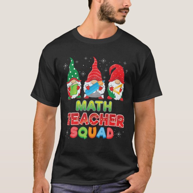Math Teacher Squad Christmas Gnomes Gnome Sweater (Front)