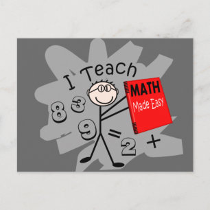 Math Teacher Stick Person Gifts Postcard
