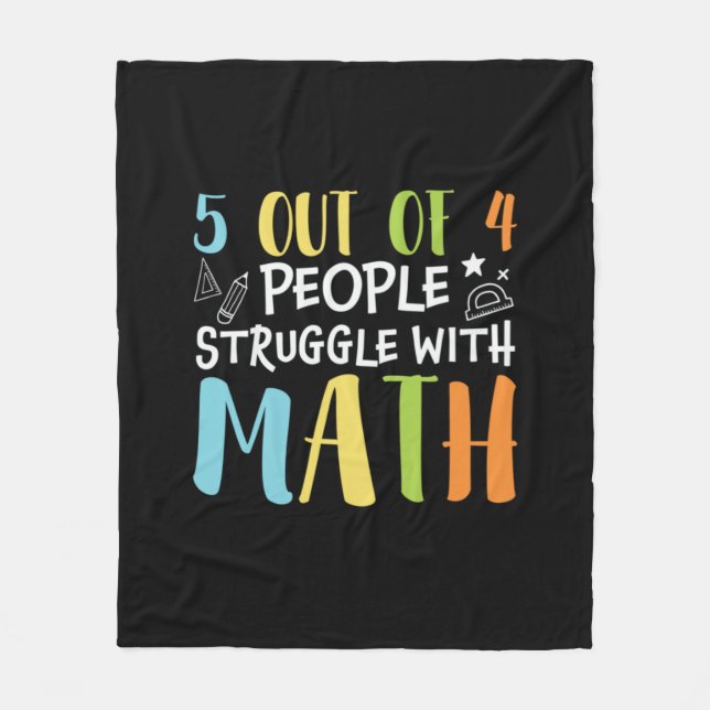 Math Teacher Struggle With Math Fleece Blanket (Front)