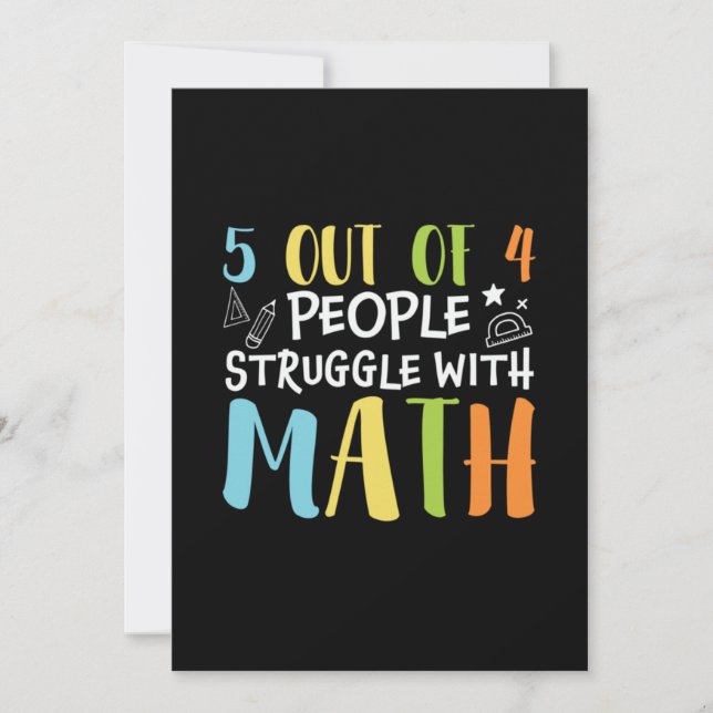 Math Teacher Struggle With Math Holiday Card (Front)