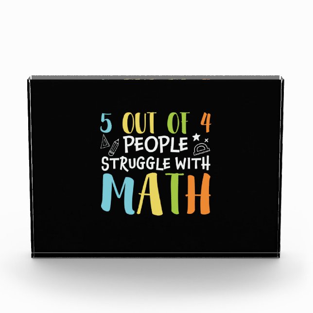 Math Teacher Struggle With Math Photo Block (Front)