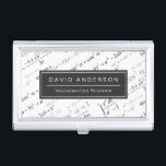 Math Teacher Stylish Mathematics Equations Pattern Business Card Holder<br><div class="desc">Math Teacher Stylish Mathematics Equations Pattern - Stylish and Unique Business Card Holder. All text style,  colours,  sizes can be modified to fit your needs. If you need any customization,  please contact me.</div>