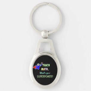 Math Teacher, Superhero Keychain