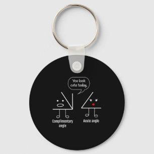 Math Teacher Tee - Complimentary Acute Angle  Keychain