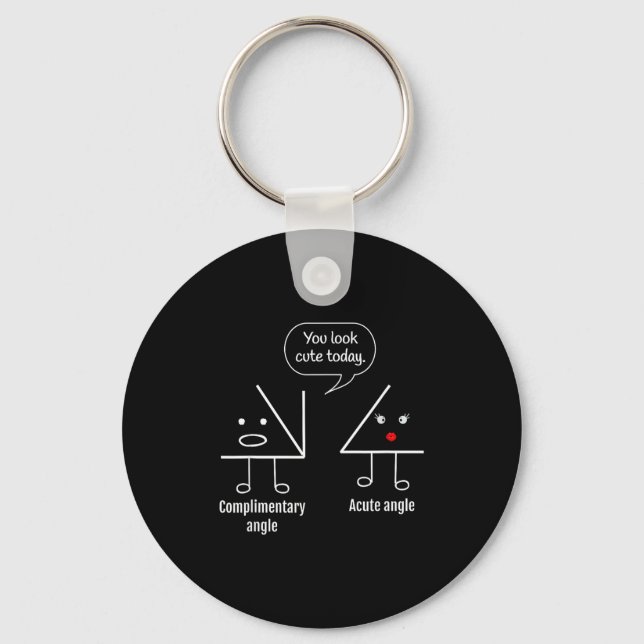 Math Teacher Tee - Complimentary Acute Angle  Keychain (Front)