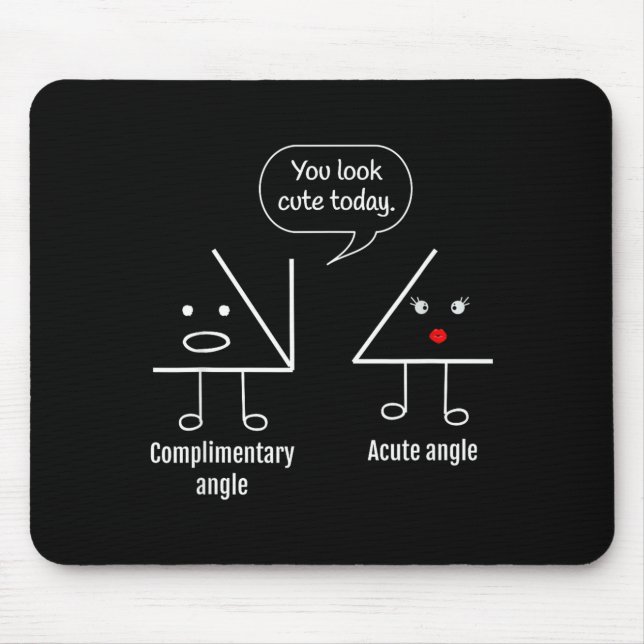 Math Teacher Tee - Complimentary Acute Angle  Mouse Pad (Front)