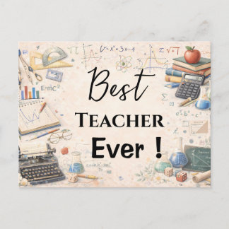 Math Teacher Thank You Gifts | End of School Year Postcard