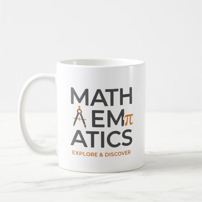 Math Teacher Typography Design Coffee Mug (Left)