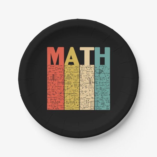 Math Teacher Vintage Math Definition Paper Plate (Front)