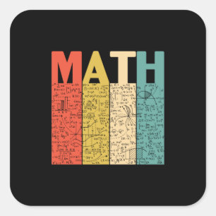 Math Teacher Vintage Math Definition Square Sticker