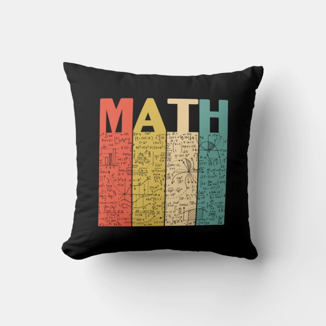 Math Teacher Vintage Math Definition Throw Pillow (Front)