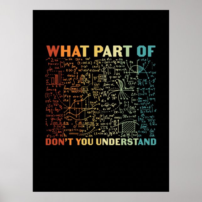 Math Teacher What Part Of Math Poster (Front)