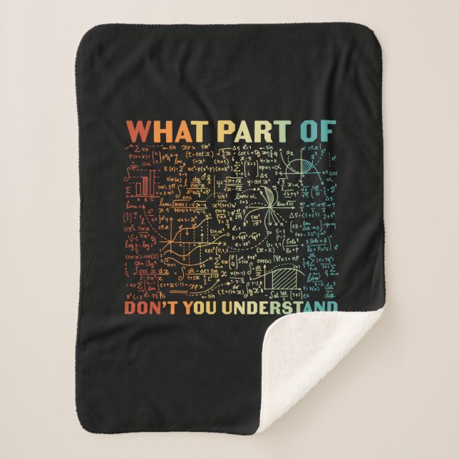 Math Teacher What Part Of Math Sherpa Blanket (Front)