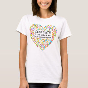 Math Teacher's Funny Numeric Heart Classroom T-Shirt
