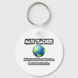 Math Teachers...Making the World a Better Place Keychain