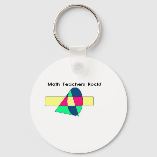 Math Teachers Rock! Keychain (Front)