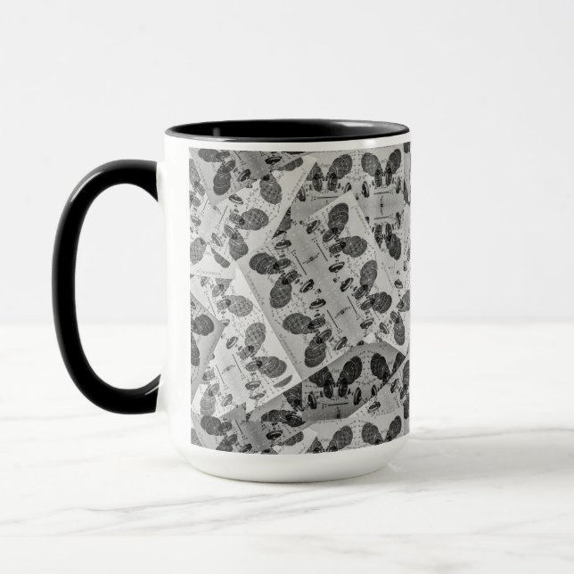 Math Technology Pattern Black And White Mug (Left)