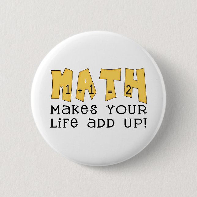 Math Tshirts and Gifts 2 Inch Round Button (Front)