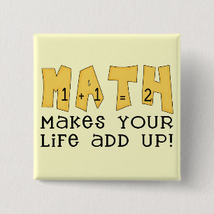 Math Tshirts and Gifts 2 Inch Square Button