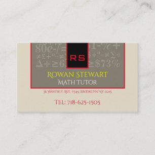 Math Tutor 3.5" x 2.0" Business Card