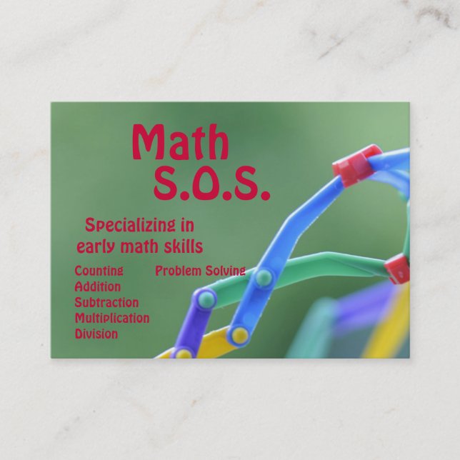 Math Tutor Business Card (Front)