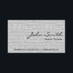 Math Tutor Light Grey Math Formulas Business Card<br><div class="desc">Mathematical Equations Math Tutor Business Card.</div>