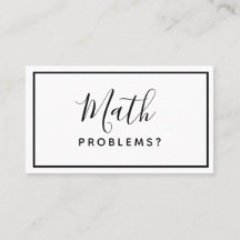 Math Tutor - Minimalist Simple Business Card