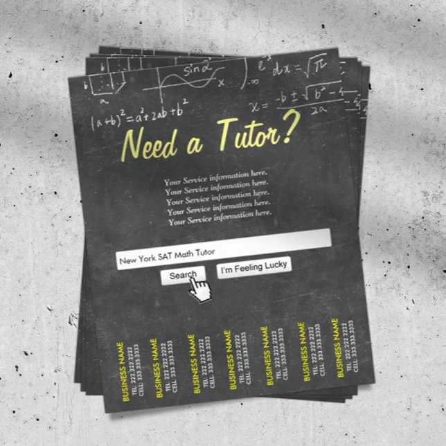 Math Tutor Professional Chalkboard Search Bar Flyer (Creator Uploaded)