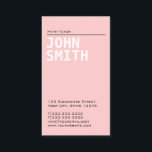 Math Tutor Teacher Elegant Pink Plain Business Card<br><div class="desc">Simple Plain Pink Math Tutor Business Card.</div>